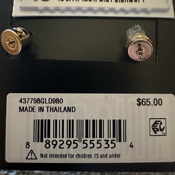 COACH NECKLACE RAINBOW COLORS ON GOLD CHAIN PERFECT GIFT New see earrings too - Picture 5 of 14